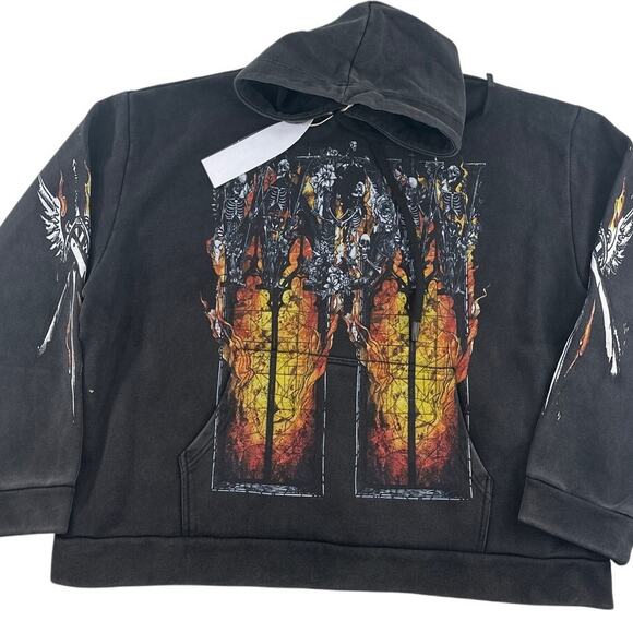 Who Decides War Black Ember Chapel Hooded Pullover Size XL - Picture 5 of 12
